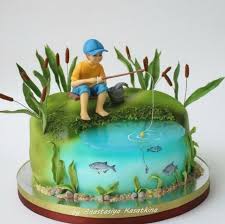 Gift For Him Birthday Fishing Bunny Bunnies Rabbit Fisherman Cake Crazy Cakes Fish Cake
