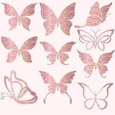 Butterflies Clipart Gold Foil Butterfly Butterflies Clip Etsy Borboleta Rosa Borboletas De Papel Imagem De Fundo Para Iphone