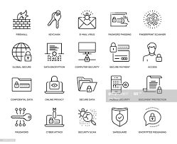 Cyber attack sticker, hacker icon, cyber crime or threats. Cyber Security Icon Set Thin Line Series Icon Set Cyber Security Cyber