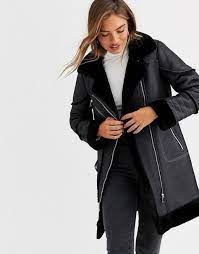 Urbancode Longline Biker Coat Asos Biker Coat Winter Fashion Outfits Casual Womens Dress Coats