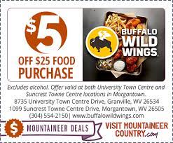 Buffalo Wild Wings Coupon Deal Inside Visitmountaineercountry Com