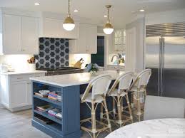Maybe you would like to learn more about one of these? Gray Blue Island With White Perimiter Cabinets Nkba