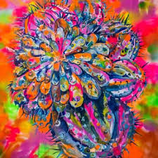 Cactus decor cactus art cactus painting succulent art interior design modern mid century plant decor gold leaf original wall art. Dot Cactus Painting By Dominic Virtosu Artmajeur