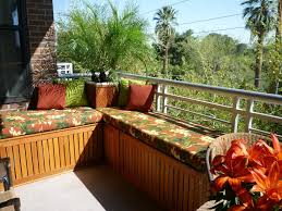 Wrap Around Wooden Deck Bench With Cushions And Built In Storage Outdoor Dekorationen Sitzbank Mit Stauraum Aufbewahrung Garten