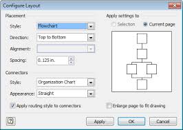 layout change default spacing in visio org chart