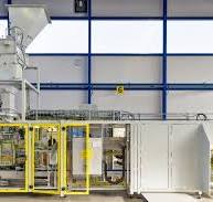 Powder packaging line for powdery products