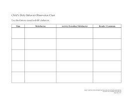 017 Printable Daily Behavior Chart Template 139469 Ideas