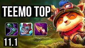 TEEMO vs GNAR (TOP) | Rank 2 Teemo, 4/0/6, 500+ games, 1.1M mastery | BR  Master | v11.1 - YouTube