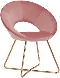 The Accent Chair Living Room Bed Room Armrest Duhome Home Office Chair Modern Golden Metal Frame Legs Velvet Padded Seat Easy Assembly Pink 1pcs Online Shopping In 2020 Fabric Dining Chairs Home Office