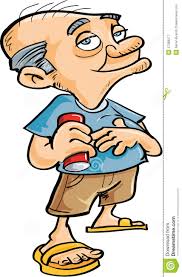 Cute Cartoon Old Man Drinking Illustration 37358277 - Megapixl