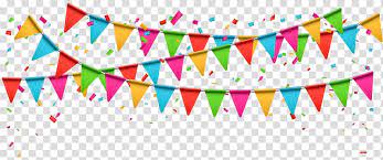 Assorted Color Bantings Illustration Party Birthday Party Transparent Background Png Clipart Birthday Clips Party Hats Balloon Gift
