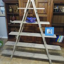 Rustic Ladder Shelf 6 Ft Wood Ladder Craft Fair Display Etsy In 2020 Ladder Shelf Christmas Village Display Rustic Ladder