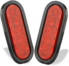 Wellmax 6 Inch Oval Trailer Tail Lights 2pc Red Oval Taillights Kit With 10 Diodes Of Bright Led Power Waterproof Submersible Walmart Com Walmart Com