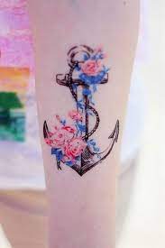 This is a watercolor tattoo idea that appeals most to individuals who have had a rocky path in life and who tried to find their way. Watercolor Anchor Tattoo Design For Women Forearm