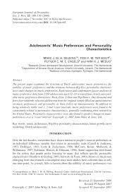 Showing the special qualities or traits of a person, thing, or group. Pdf Adolescents Music Preferences And Personality Characteristics
