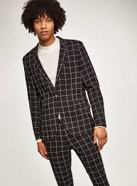 Black And White Check Suit Mens Black And White Windowpane Check Skinny Suit Black Check Suit Black Suit Men Mens Check Suits