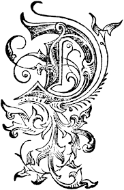 Decorative Floral D Tattoo Lettering Lettering Letter D