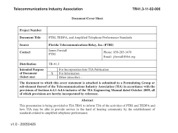 1820 e park ave, tallahassee, fl 32301. Ppt Telecommunications Industry Association Tr41 3 11 02 006 Powerpoint Presentation Id 4322074