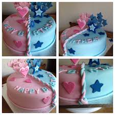 Combined Joint Birthday Cake For Brother And Sister His And Hers Joint Birthday Cake Twin Birthday Cakes Birthday Cake Kids New Birthday Cake