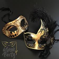 Black And Gold Masquerade Mask Masquerade Venetian Eye Feather Black Gold Couples Masquerade Masks Gold Masquerade Mask Masks Masquerade
