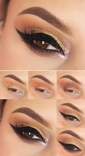 Wedding Makeup For Brown Eyes Gold Glitter And Eyeliner For Hooded Eyes Ro Wedding Makeup For Brown Eyes Eyeliner For Hooded Eyes Bridal Makeup For Blondes