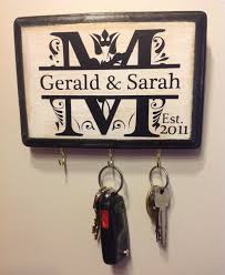Personalized Key Holder For Wall Wedding Gift Anniversary Etsy Personalized Wedding Gifts Monograms Monogram Wedding Gift Diy Wedding Gifts
