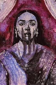 Vampire wearing cone collar painting