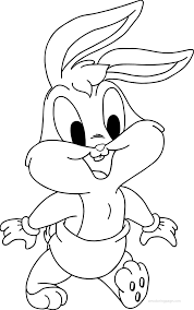 Nice Baby Bugs Bunny Walking Coloring Page Baby Looney Tunes Bunny Coloring Pages Baby Bugs Bunny
