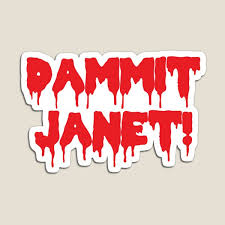 Damn It Janet Magnets Redbubble Rocky horror picture show superheroes glee time warp damn it dammit janet eddie's teddy whatever happened to. damn it janet magnets redbubble