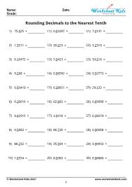 rounding decimals worksheet for 5th grade with answer key free pdf