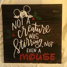 Not A Creature Was Stirring Not Even A Mouse Disney Disneys Mickey Mouse In The Night Before Christmas Not A Creature Was Stirring Hand Made For Your Disney Or Holiday Decor The Night Before Christmas Disney Christmas Decorations Christmas Chalkboard Art