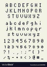 Pixel Retro Font Videogame Type 8 Bit Alphabet Letters And Numbers Download A Free Preview Or High Quality Adob Pixel Font Lettering Alphabet Fonts Alphabet