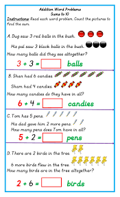 Students are asked to combine and / or compare (longer, shorter, taller, etc.) different lengths. Addition Word Problems Online Exercise For Grade 1