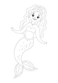 Young king with crown coloring page. Mermaid Princess With Crown Coloring Pages 2 Free Coloring Sheets 2020