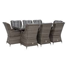 Stainless steel chair living room chairs velvet chair chair grey velvet chair luxury chairs pink chair vintage chairs cool chairs. Amberley 8 Seater Garden Rectangular Dining Set In Grey Weave And Grey Fabric Garden Dining Sets Garden Furniture