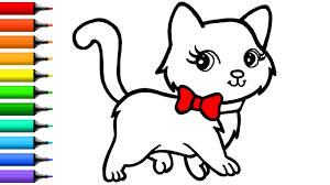 Cat calico cute neko kawaii cute cat drawing kawaii cat cute animal drawings. Drawing And Coloring Of Cute Cat For Kids Menggambar Dan Mewarnai Kucing Lucu Untuk Anak Anak Youtube