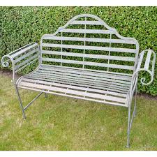 Shop for metal outdoor bench online at target. Rustic Grey Metal Garden Bench