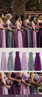 The Colors Of These Bridesmaid Dresses Are Wisteria Grape And Steel Grey Get Your Weddi Damitas De Boda Vestidos Vestidos De Dama De Boda Damas De Honor Boda