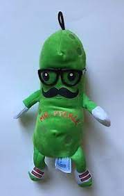 Mr Pickle Green Plush Stuffed Animal Wearing Glasses Fiesta Toy 10 Plush Stuffed Animals Modern Toys Animals
