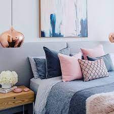 Placed in a design with a lighter color scheme, the walls read bold, highlighting architectural features. Desirable Designs On Instagram L O V E The Copper Grey Pastel Pink Colour Scheme This Season Home Decor Bedroom Bedroom Themes Bedroom Inspirations