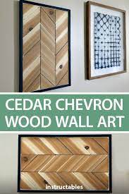 Cedar Chevron Wood Wall Art Wood Wall Art Diy Diy Wall Art Home Diy