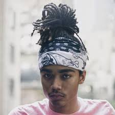 Black tie dye paisley w/gems. 50 Handsome Man Bun Hairstyles Men Hairstyles World
