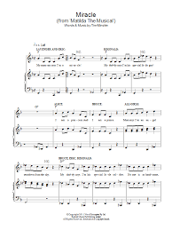 Miracle From Matilda The Musical Sheet Music Tim Minchin Piano Vocal