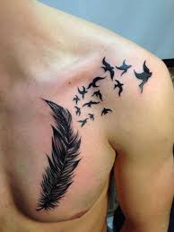 Bird Tattoos For Guys On Chest Feather Tattoo Ideas For Men In 2020 Feather Tattoos Feather Tattoo Chest Small Chest Tattoos