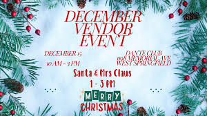 Just 2 more days before our last event this year. Be sure to come by to do  some Christmas shopping. Santa & Mrs Claus will be there 1-3 for free  photos. Please share!