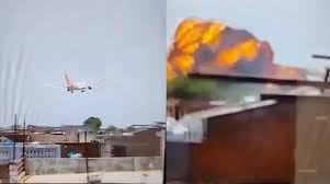 Moment Air India flight crashes near Ahmedabad Airport