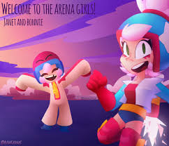 Welcome to the arena girls! Janet and Bonnie! BrawlStars BrawlTalk  BrawlStarsJanet BrawlStarsBonnie StuntShow brawlstarsfanart