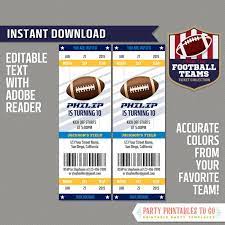 Fans, are you ready for the 2021 nfl schedule? Los Angeles Chargers Football Ticket Invitation Template Navy And Gold Instant Download Football Birthday Party Edit And Print With Adobe Reader