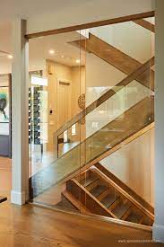 White Oak With Slate Specialized Stair Rail White Oak Stairs Staircase Slate Gl Wooden Staircase Design Staircase Interior Design Glass Wall Design