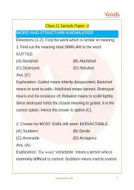 Ieo English Sample Paper 1 For Class 11 With Solutions